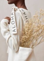 Жени бяло Alohas платнена чанта - бяла памучна чанта NVPD1139 - Image 3