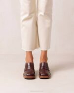 Жени вино бордо Alohas roxanne - червени кожени мокасини NVPD6 - Image 3