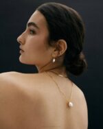 Жени злато Alohas сълза - перла и златни обеци NVPD1077 - Image 3