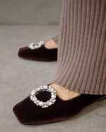 Жени кадифе кафе кафяво Alohas bella crystal - кафяви кожени обувки NVPD520 - Image 10