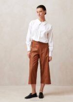 Жени камила Alohas montpellier - кафяви кожени панталони NVPD1026 - Image 2