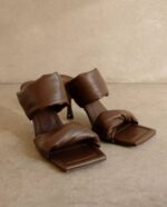 Жени кафе кафяво Alohas въртяща се каишка - тъмнокафяви кожени мулета NVPD428 - Image 5