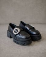 Жени кристално черен Alohas trailblazer crystal - черни кожени мокасини NVPD29 - Image 11