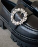 Жени кристално черен Alohas trailblazer crystal - черни кожени мокасини NVPD29 - Image 9