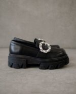 Жени кристално черен Alohas trailblazer crystal - черни кожени мокасини NVPD29 - Image 10