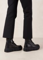 Жени кроко черно Alohas can can croco - черни кожени ботуши NVPD59 - Image 4