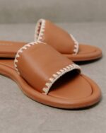 Жени плетене на една кука тен слонова кост Alohas malibu crochet - кафяви кожени сандали NVPD545 - Image 7