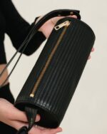 Жени плисиран черен Alohas черна кожена чанта the ipleed NVPD1120 - Image 7