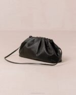 Жени плисиран черен Alohas d плисирана - черна кожена чанта NVPD1061 - Image 5