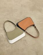 Жени прашно маслинено ярко бяло Alohas the c bicolor - бяла и зелена кожена чанта NVPD1123 - Image 7