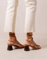 Жени тен Alohas goldie - кафяви кожени сандали NVPD241 - Image 2