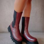 Жени тъмно бордо Alohas all rounder - червени кожени ботуши NVPD356