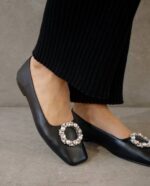 Жени черен Alohas bella crystal - черни кожени обувки NVPD519 - Image 6