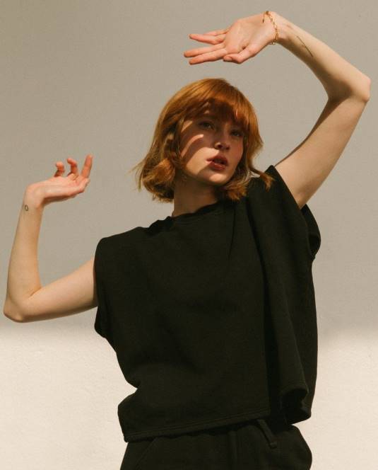 Жени черен Alohas corretto - черен памучен топ NVPD767 - Image 1