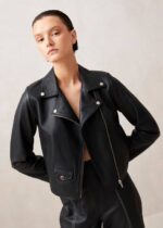 Жени черен Alohas турове - черно кожено яке NVPD1023 - Image 6