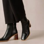Жени черен Alohas west vintage - черни кожени ботуши NVPD345