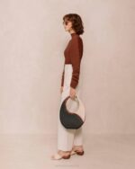 Жени черен крем Alohas the o venti indo - черна и бяла кожена чанта NVPD1036 - Image 2