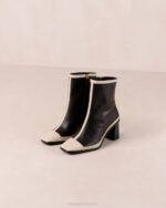 Жени черен крем Alohas west retro - черни и бели кожени боти NVPD225 - Image 8