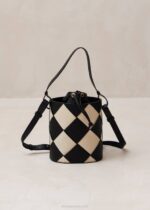 Жени scacchi черна слонова кост Alohas the u venti scacchi - черна и бяла кожена чанта NVPD1151 - Image 2