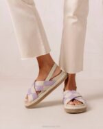 Жени Scacchi Mauve слонова кост Alohas marshmallow scacchi - бели и лилави кожени сандали NVPD122