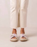 Жени Scacchi Mauve слонова кост Alohas marshmallow scacchi - бели и лилави кожени сандали NVPD122 - Image 3
