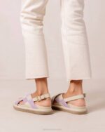 Жени Scacchi Mauve слонова кост Alohas marshmallow scacchi - бели и лилави кожени сандали NVPD122 - Image 4