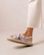 Жени Scacchi Mauve слонова кост Alohas marshmallow scacchi - бели и лилави кожени сандали NVPD122 - Image 5