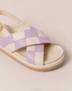 Жени Scacchi Mauve слонова кост Alohas marshmallow scacchi - бели и лилави кожени сандали NVPD122 - Image 7