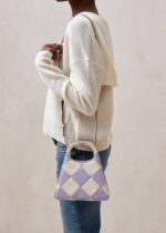 Жени Scacchi Mauve слонова кост Alohas the a scacchi - чанта на бяло и лилаво каре NVPD1098 - Image 2