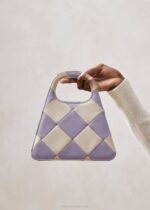 Жени Scacchi Mauve слонова кост Alohas the a scacchi - чанта на бяло и лилаво каре NVPD1098