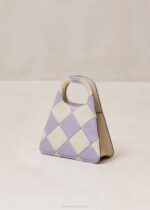 Жени Scacchi Mauve слонова кост Alohas the a scacchi - чанта на бяло и лилаво каре NVPD1098 - Image 3